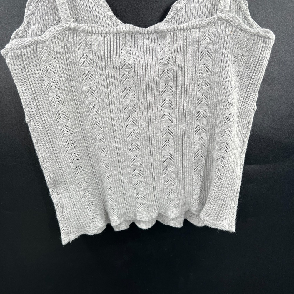 knit tank top feminine light gray y2k retro style boho crochet syle M Pink Rose - Picture 9 of 12